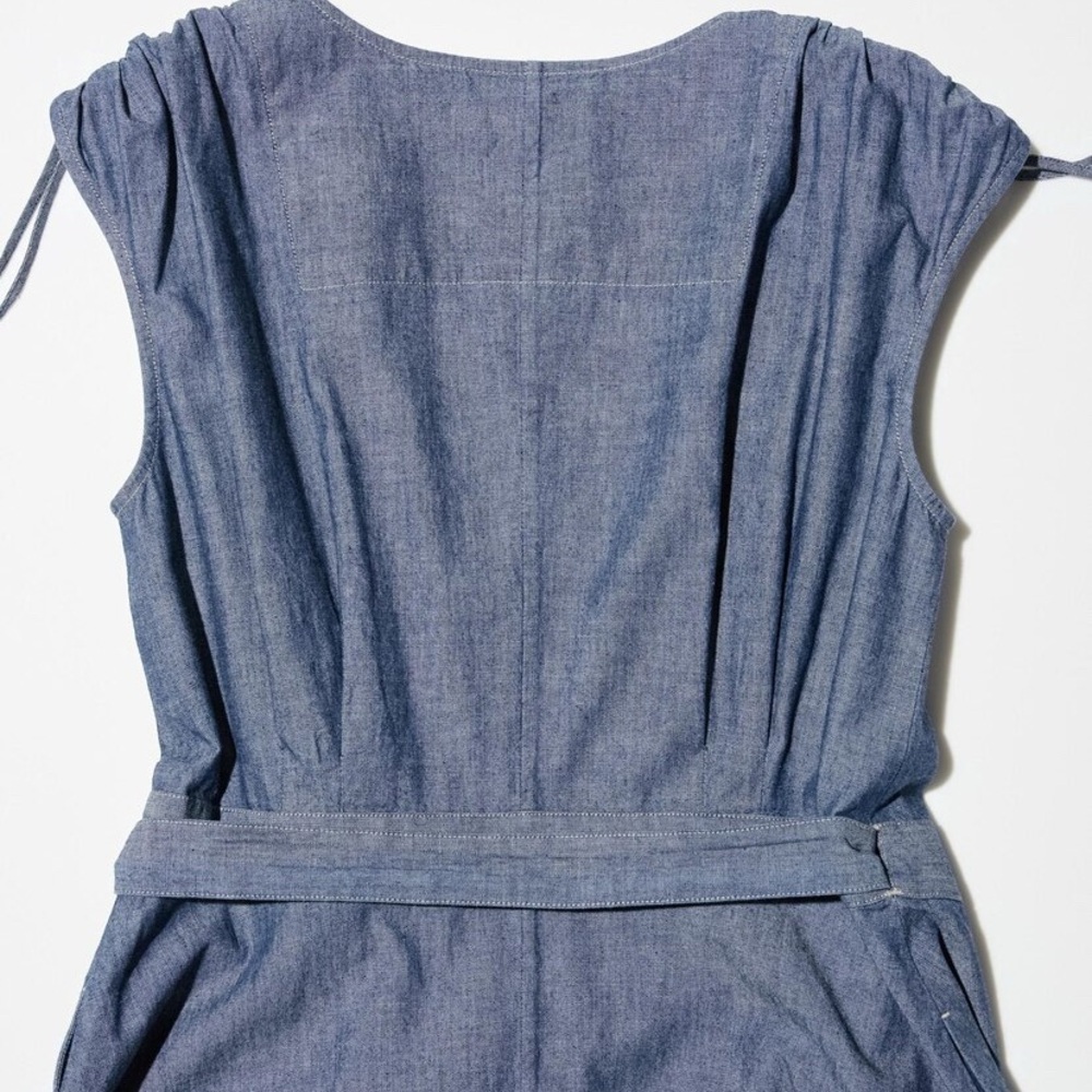 Uniqlo x IDLF last collaboration Elegant Blue Sleeveless wrap Dress - Picture 6 of 9